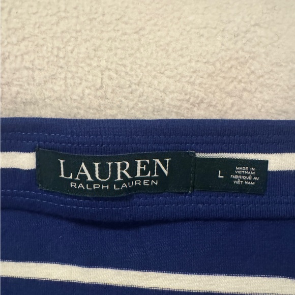 Ralph Lauren Navy Blue and White Striped Pencil Skirt - Picture 3 of 7